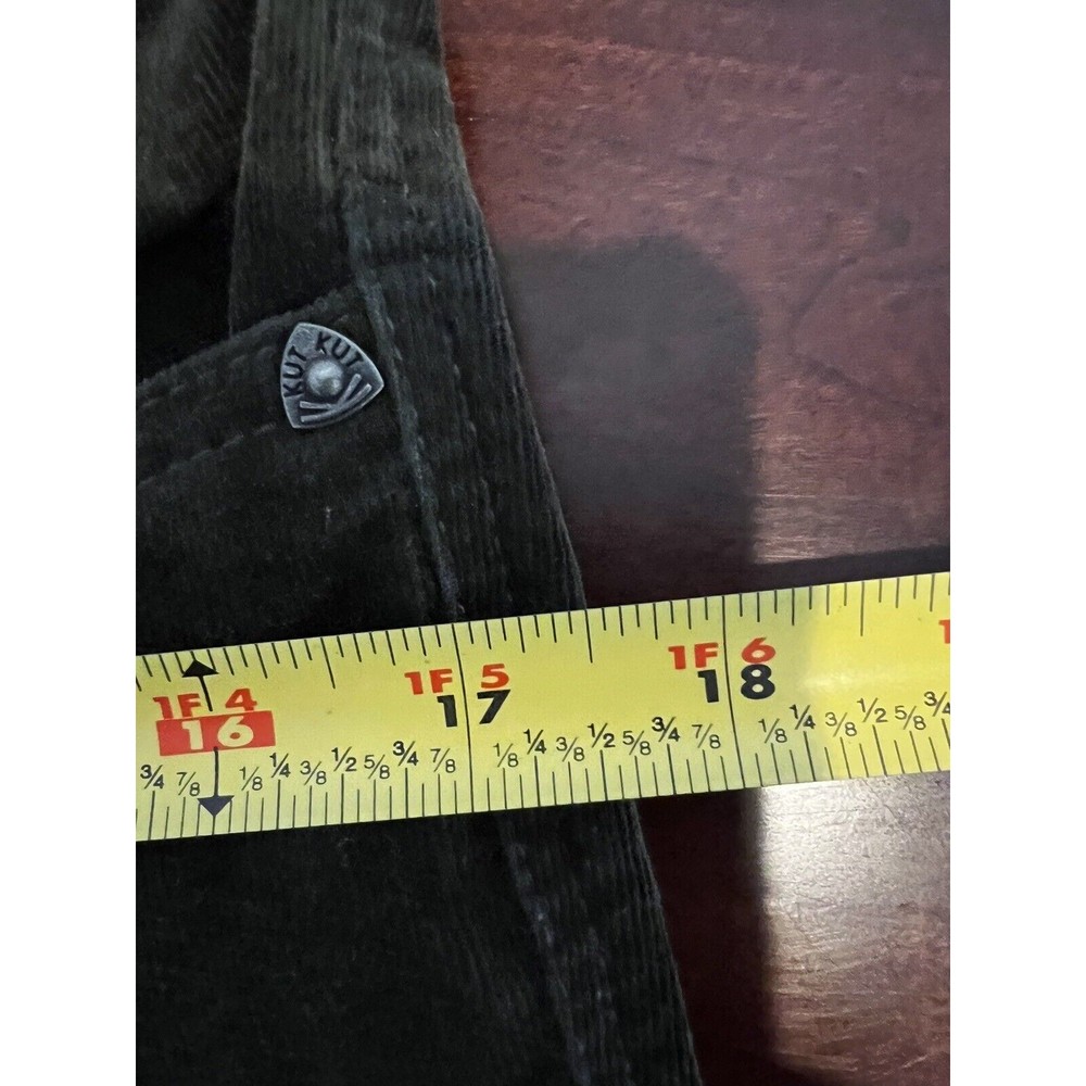 KUT From The Kloth Corduroy Pants Diana Skinny Size 8 Black GUC - Picture 2 of 10